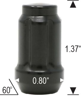 12X1.25 SPLINE BLACK LUG NUTS - Wheel Designers