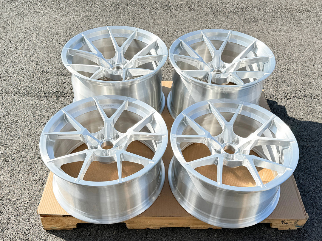 FORGEDLITE MC5 BRUSHED CLEAR 20X10 21X13 CORVETTE C8 Z06 ERAY *IN STOCK READY TO SHIP* - Wheel Designers