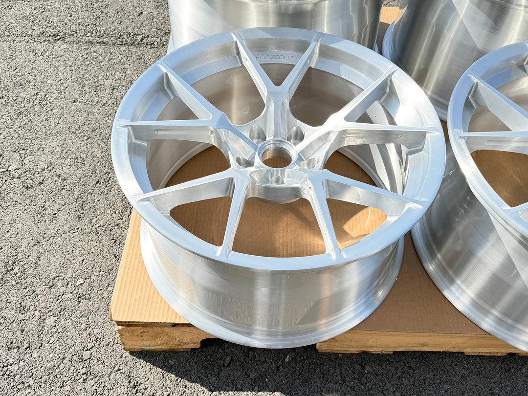 FORGEDLITE MC5 BRUSHED CLEAR 20X10 21X13 CORVETTE C8 Z06 ERAY *IN STOCK READY TO SHIP* - Wheel Designers