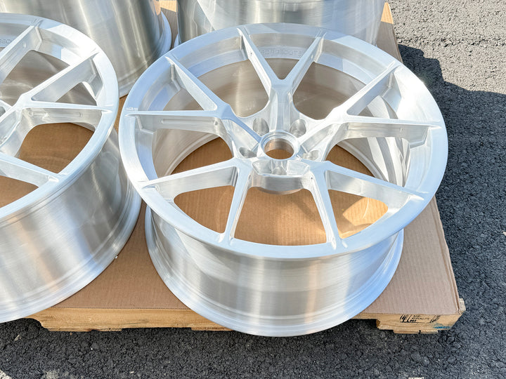 FORGEDLITE MC5 BRUSHED CLEAR 20X10 21X13 CORVETTE C8 Z06 ERAY *IN STOCK READY TO SHIP* - Wheel Designers