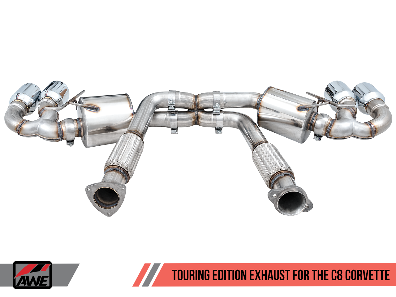 AWE TOURING EDITION EXHAUST CORVETTE C8 - CHROME SILVER TIPS - Wheel Designers