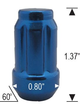 12X1.50 SPLINE BLUE LUG NUTS - Wheel Designers