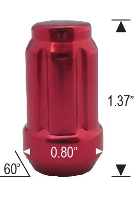 12X1.25 SPLINE RED LUG NUTS - Wheel Designers