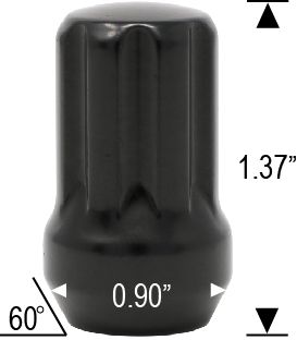 14X1.50 SPLINE BLACK LUG NUTS - Wheel Designers